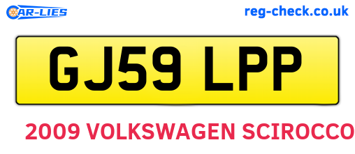GJ59LPP are the vehicle registration plates.