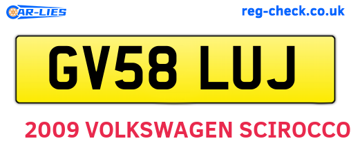 GV58LUJ are the vehicle registration plates.