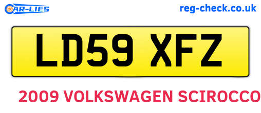LD59XFZ are the vehicle registration plates.