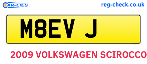 M8EVJ are the vehicle registration plates.