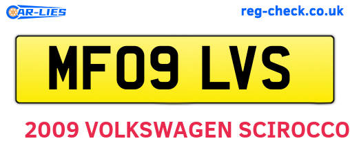 MF09LVS are the vehicle registration plates.