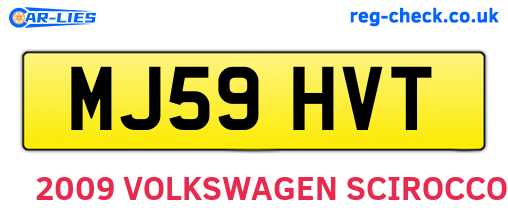 MJ59HVT are the vehicle registration plates.