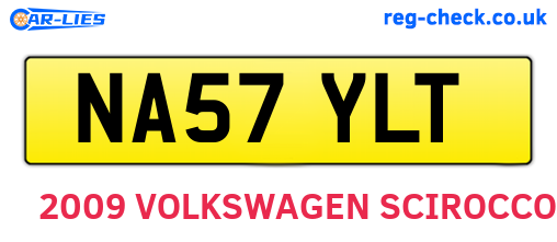 NA57YLT are the vehicle registration plates.