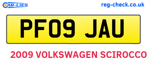 PF09JAU are the vehicle registration plates.