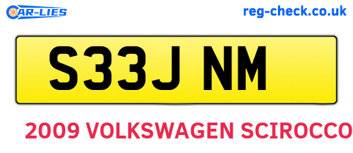 S33JNM are the vehicle registration plates.