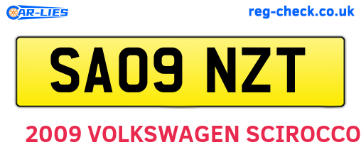SA09NZT are the vehicle registration plates.