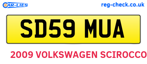SD59MUA are the vehicle registration plates.