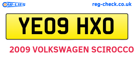 YE09HXO are the vehicle registration plates.