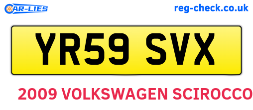 YR59SVX are the vehicle registration plates.