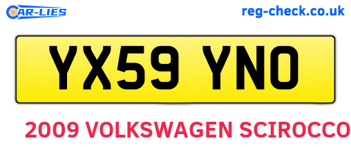 YX59YNO are the vehicle registration plates.