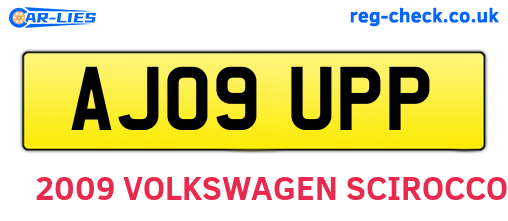 AJ09UPP are the vehicle registration plates.