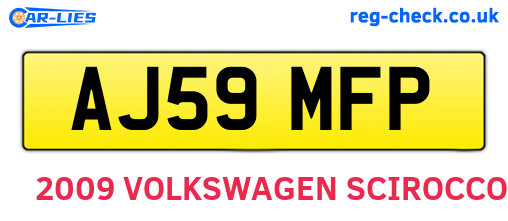 AJ59MFP are the vehicle registration plates.