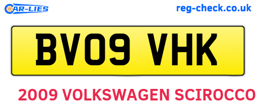 BV09VHK are the vehicle registration plates.