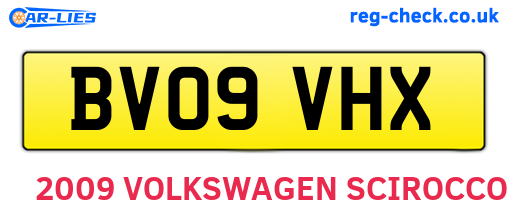 BV09VHX are the vehicle registration plates.
