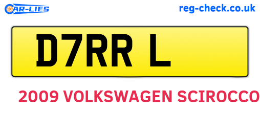 D7RRL are the vehicle registration plates.