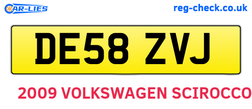 DE58ZVJ are the vehicle registration plates.