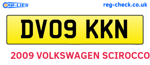 DV09KKN are the vehicle registration plates.