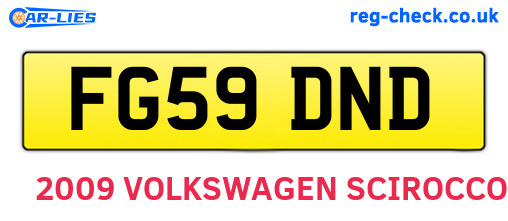FG59DND are the vehicle registration plates.