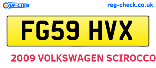 FG59HVX are the vehicle registration plates.