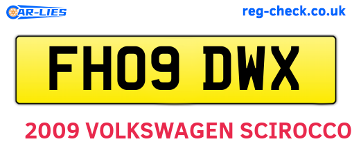 FH09DWX are the vehicle registration plates.