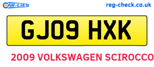GJ09HXK are the vehicle registration plates.