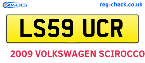 LS59UCR are the vehicle registration plates.