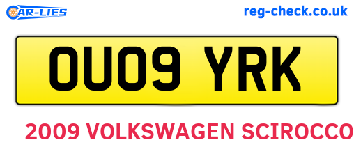 OU09YRK are the vehicle registration plates.