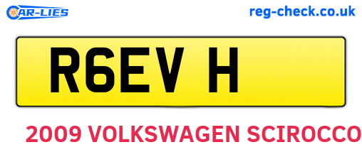 R6EVH are the vehicle registration plates.