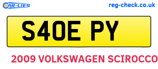 S40EPY are the vehicle registration plates.