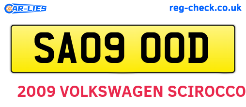 SA09OOD are the vehicle registration plates.