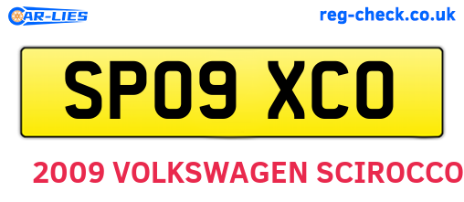 SP09XCO are the vehicle registration plates.