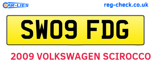 SW09FDG are the vehicle registration plates.
