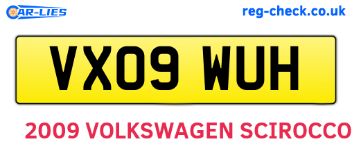 VX09WUH are the vehicle registration plates.