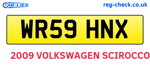 WR59HNX are the vehicle registration plates.