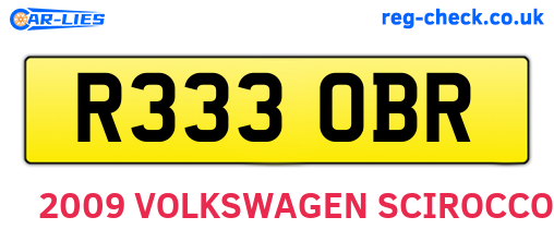 R333OBR are the vehicle registration plates.