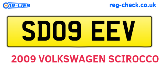 SD09EEV are the vehicle registration plates.
