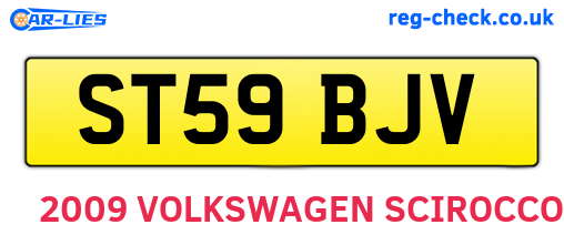 ST59BJV are the vehicle registration plates.