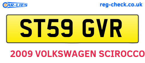 ST59GVR are the vehicle registration plates.