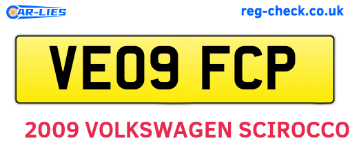 VE09FCP are the vehicle registration plates.