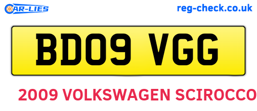 BD09VGG are the vehicle registration plates.