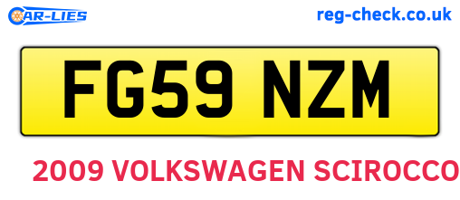 FG59NZM are the vehicle registration plates.