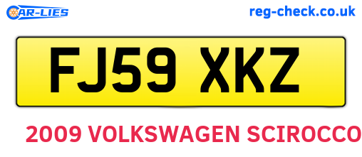 FJ59XKZ are the vehicle registration plates.