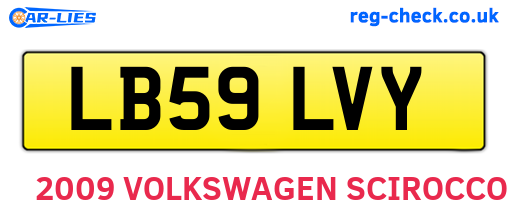 LB59LVY are the vehicle registration plates.