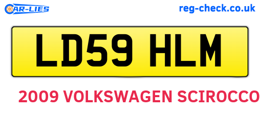 LD59HLM are the vehicle registration plates.