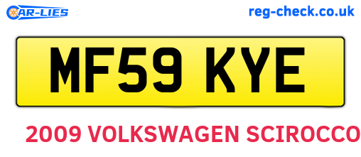 MF59KYE are the vehicle registration plates.