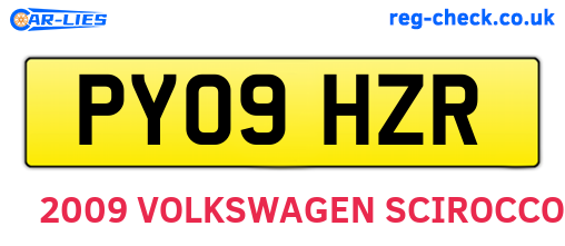 PY09HZR are the vehicle registration plates.