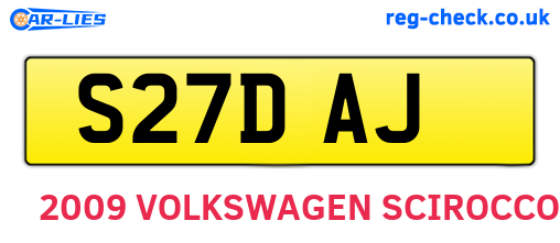 S27DAJ are the vehicle registration plates.