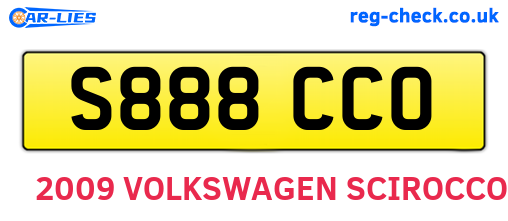 S888CCO are the vehicle registration plates.