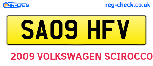 SA09HFV are the vehicle registration plates.