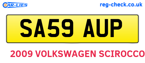 SA59AUP are the vehicle registration plates.